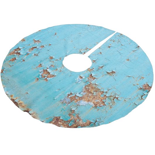 錆びた青い金属:テクスチャ付きの壁。 ブラッシュドポリエステルツリースカート (アングル)