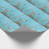 錆びた青い金属：テクスチャ付きの壁。 ラッピングペーパー (角)