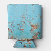 錆びた青い金属：テクスチャ付きの壁。 缶クーラー (裏面)