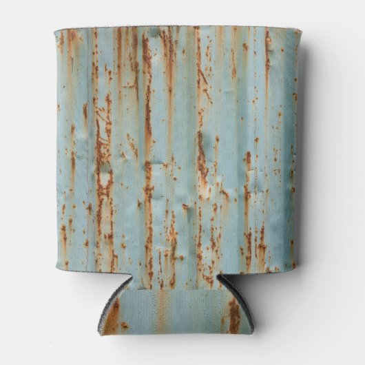 錆びた青色彩の鮮やか金属テクスチャ 缶クーラー (正面)