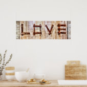 錆びとセピアの素朴でシックなラブポスター ポスター (キッチン)