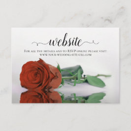 錆びまたは燃えたオレンジバラエレガントな結婚式のウェブサイト エンクロージャーカード