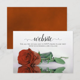 錆びまたは燃えたオレンジバラエレガントな結婚式のウェブサイト エンクロージャーカード