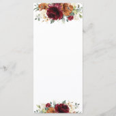 錆びアイボリーブルゴーニュ結婚フローラのメニュー プログラム (裏面)