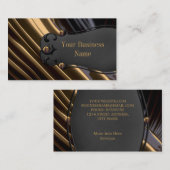 錆びエレガントた液体金ゴールドブラックシルクメタル 名刺 (正面/裏面)