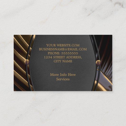 錆びエレガントた液体金ゴールドブラックシルクメタル 名刺 (裏面)