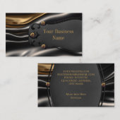 錆びエレガントた金ゴールド黒シルクメタルの外観 名刺 (正面/裏面)