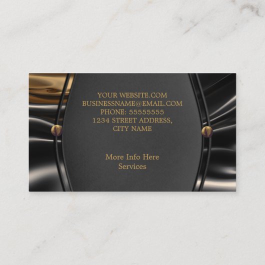 錆びエレガントた金ゴールド黒シルクメタルの外観 名刺 (裏面)