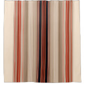 錆びオレンジモダンストライプ色 シャワーカーテン (正面)