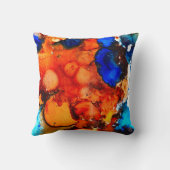 錆びオレンジ抽象芸術アートインク クッション (裏面)