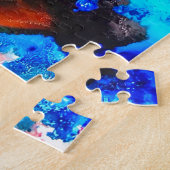 錆びオレンジ抽象芸術アートインク ジグソーパズル (側面)