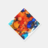 錆びオレンジ抽象芸術アートインク スタンダードカクテルナプキン (角)