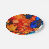 錆びオレンジ抽象芸術アートインク ペーパープレート (アングル)