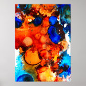 錆びオレンジ抽象芸術アートインク ポスター (正面)