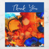 錆びオレンジ抽象芸術アートインク ワインラベル (シングルラベル)