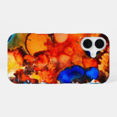 錆びオレンジ抽象芸術アートインク iPhone 16ケース (裏面横)