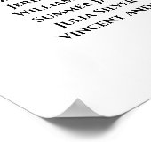 錆びオレンジ色のバラ4結婚テーブルの座席表 ポスター (角)