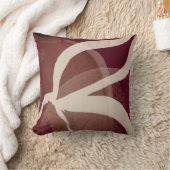 錆びクリーム&ブルゴーニュ芸術的抽象芸術水彩 クッション (ブランケット)