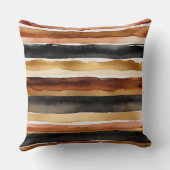 錆びコーヒーアイボリーとブラックストライプ クッション (裏面)