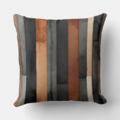 錆びコーヒーグレーと黒のストライプ クッション (裏面)