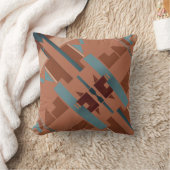 錆びティール（緑がかった色）テラコッタランディングトライバルサウスウエストルック クッション (ブランケット)