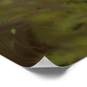 錆びバラ-自然フローイングアートスタイル ポスター (角)