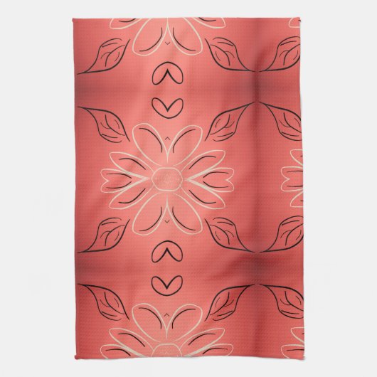 錆びファンシーた珊瑚を持つハンドタオル キッチンタオル (縦)