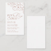 錆びフローラはリングを置いたブライダルシャワーゲーム エンクロージャーカード (正面/裏面)