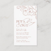 錆びフローラはリングを置いたブライダルシャワーゲーム エンクロージャーカード (正面)