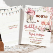 錆びフローラウエスタンブーツアンドバブリーブライダルシャワー 招待状