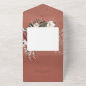 錆びヴィンテージフローラリースノディナー オールインワン招待状 (外側)