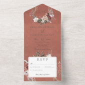 錆びヴィンテージフローラリースノディナー オールインワン招待状 (内側)
