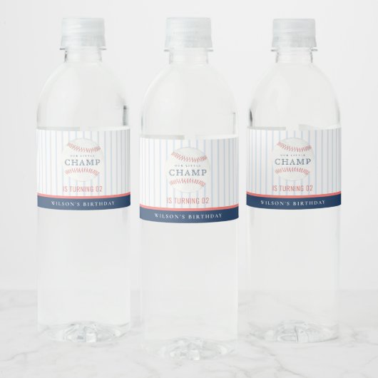 錆び我々の小さなチャンプベースボールエイジ誕生日 ペットボトルラベル (ボトル)