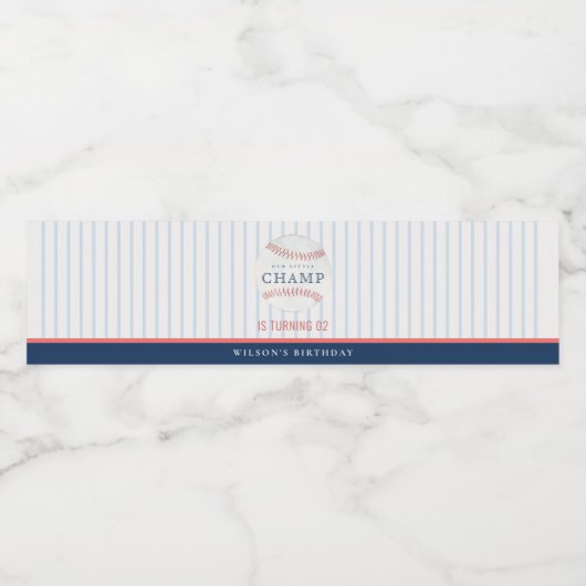 錆び我々の小さなチャンプベースボールエイジ誕生日 ペットボトルラベル (シングルラベル)