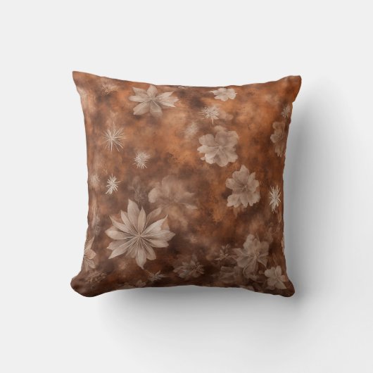 錆び投げクッションヴィンテージ冬の花パターン クッション (正面)