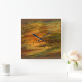 錆び抽象芸術壁時計 スクエア壁時計 (ホーム)