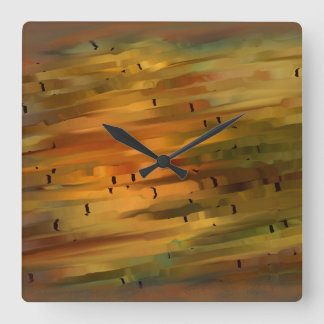 錆び抽象芸術壁時計 スクエア壁時計