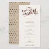 錆び松ウッズマウンテンスケッチ結婚のメニューカード サンキューカード (正面/裏面)