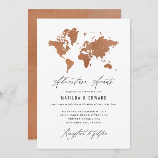 錆び水のカラーワールドマップ結婚の旅行 (正面/裏面)