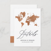 錆び水のカラーワールドマップ結婚の詳細 出欠カード (正面/裏面)