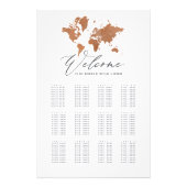 錆び水彩世界地図結婚のシーティングプラン フォトプリント (正面)