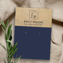 錆び海軍テラコッタテクスチャロゴイヤリングディスプレイ 名刺