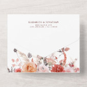 錆び焦げオレンジテラコッタボホウェディングRSVP オールインワン招待状 (裏面)