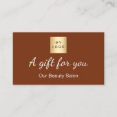 錆び焦げオレンジ色のロゴqrギフト証明書カード 名刺 (正面)