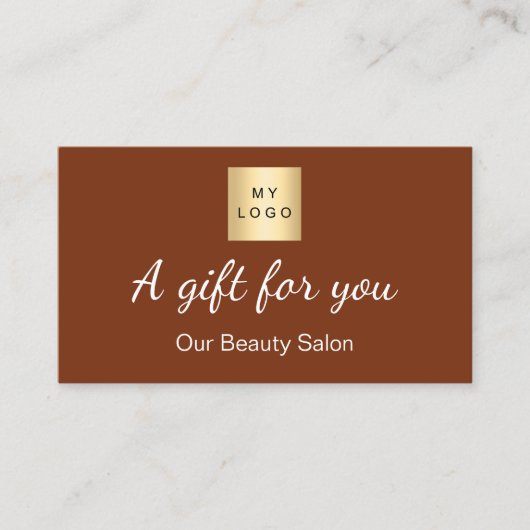 錆び焦げオレンジ色のロゴqrギフト証明書カード 名刺 (正面)