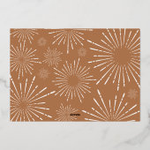 錆び白スクリプトのクリスマス2写真ホリデー 箔シーズンカード (裏面)