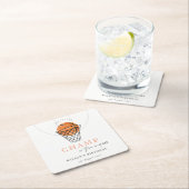 錆び私たちの小さなチャンプバスケ任意の年齢誕生日 スクエアペーパーコースター (インサイチュ)