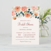 錆び秋フローラフィールドフラワーオータムブライダルシャワー 招待状 (スタンド正面)