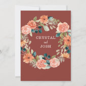 錆び秋フローラフィールド花結婚の秋 招待状 (裏面)