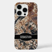 錆び素朴た金属抽象芸術テクスチャ名前をカスタムする Case-Mate iPhoneケース (裏面)
